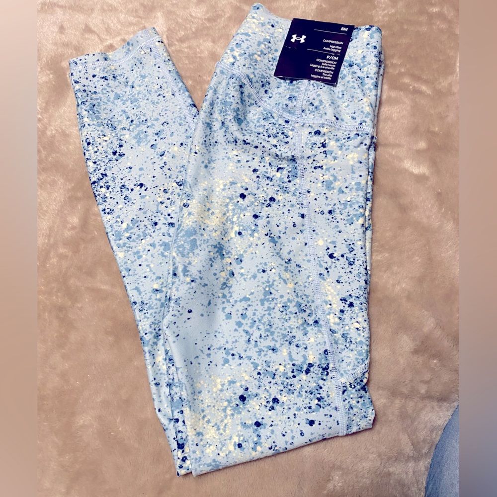 Under Armour Leggings Womens Size S Blue Ankle UA Project Rock HeatGear NWT